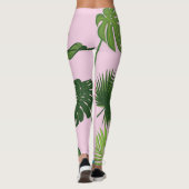 Flamingo Palm Verlasse tropisches Design Leggings (Rückseite)