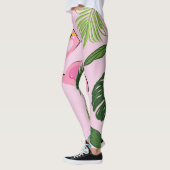 Flamingo Palm Verlasse tropisches Design Leggings (Links)
