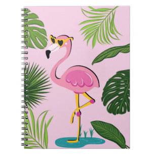 Flamingo Palm Verlasse tropisches Design Notizblock