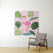 Flamingo Palm Verlasse tropisches Design Wandteppich (Beispiel)