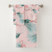 Flamingo Palm Vibes #1 Badhandtuch Set (Insitu)
