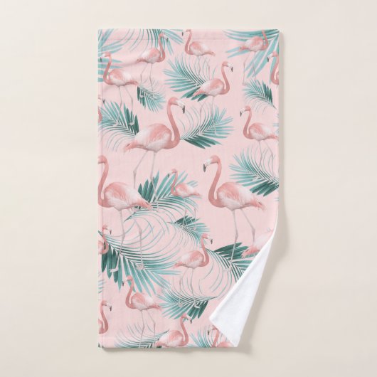Flamingo Palm Vibes #1 Badhandtuch Set (Handtuch)