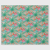 Flamingo-Palme-Leinwand-Blick Geschenkpapier (Flach)