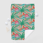 Flamingo-Palme-Leinwand-Blick Golfhandtuch (Insitu)