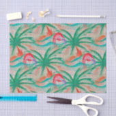 Flamingo-Palme-Leinwand-Blick Seidenpapier (Handwerk)