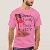 Flamingo-Palme-tropisches T-Shirt (Vorderseite)