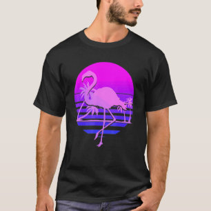 Flamingo-Palmen 80er Art Vaporwave Tropica T-Shirt