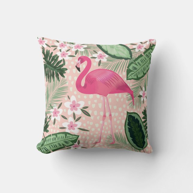 Flamingo, Palmen, Küchendesign Kissen (Vorderseite)
