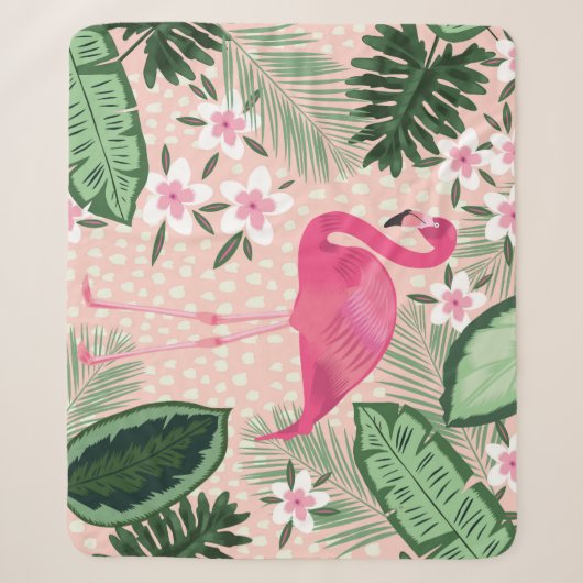 Flamingo, Palmen, Küchendesign Sherpadecke (Vorderseite)
