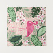 Flamingo, Palmen, Küchendesign Wandteppich (Vorderseite (Horizontal))