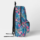 Flamingo & Palms auf geometrischem Muster Bedruckter Rucksack (Links)