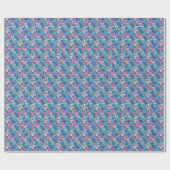 Flamingo & Palms auf geometrischem Muster Geschenkpapier (Flach)