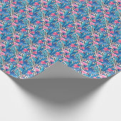 Flamingo & Palms auf geometrischem Muster Geschenkpapier (Ecke)