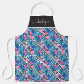 Flamingo & Palms auf geometrischem Muster Schürze (Vorderseite)