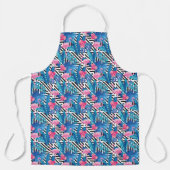 Flamingo & Palms auf geometrischem Muster Schürze (Vorderseite)