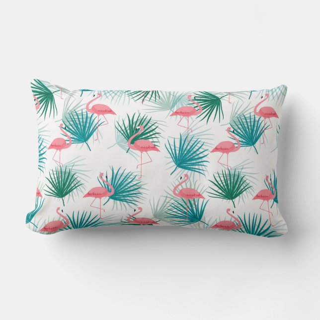 Flamingo Palms Throw Kissen (Vorderseite)