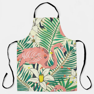 Flamingo Palmwedel: Tropisch Vintage Schürze