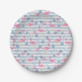 Flamingo Paper Plate - Pink & Blue Pappteller (Vorderseite)
