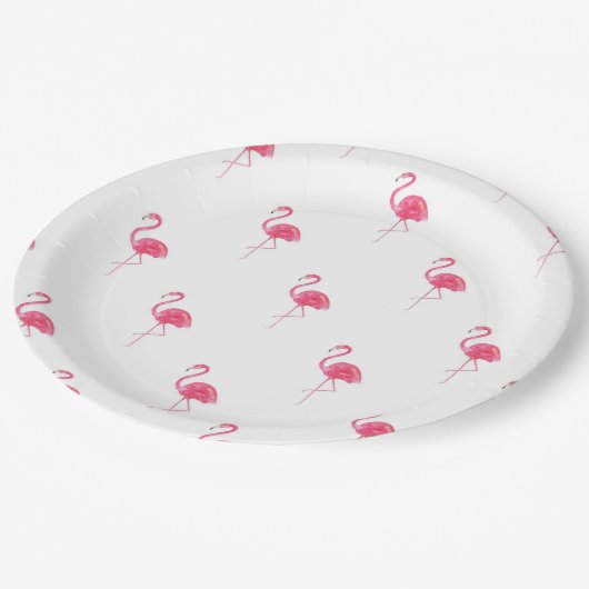 Flamingo Paper Tellers 9" Pappteller (Schrägansicht)