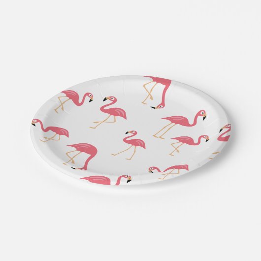 Flamingo Pappteller (Schrägansicht)