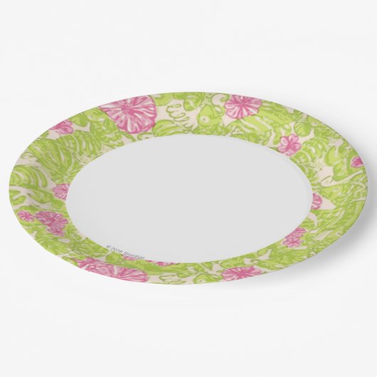 Flamingo-Pappteller Pappteller (Schrägansicht)