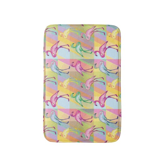 Flamingo-Parade Badematte (Vorderseite Vertikal)