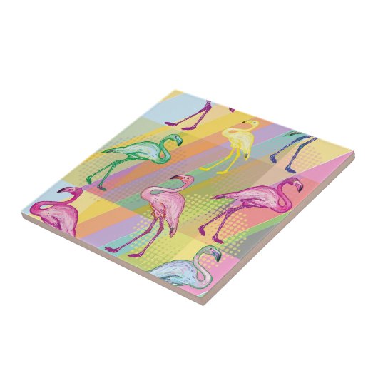 Flamingo-Parade Fliese (Seite)