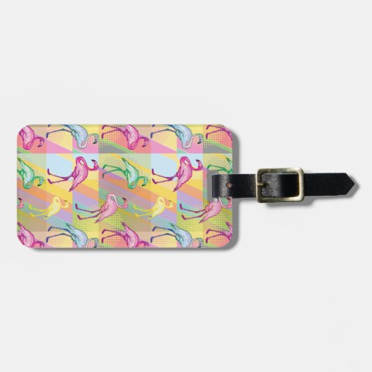 Flamingo-Parade Gepäckanhänger (Vorderseite horizontal)