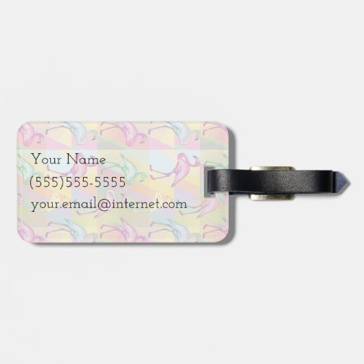 Flamingo-Parade Gepäckanhänger (Rückseite horizontal)