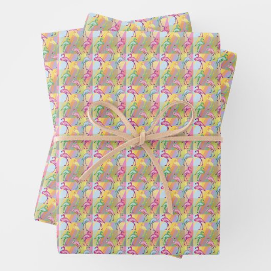 Flamingo Parade Geschenkpapier Set (Beispiel)