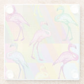 Flamingo-Parade Glasuntersetzer (Rückseite)