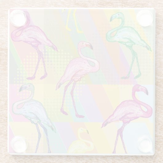 Flamingo-Parade Glasuntersetzer (Rückseite)