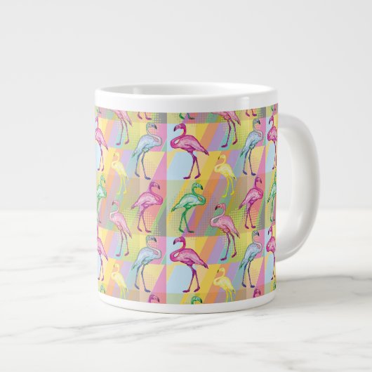 Flamingo-Parade Jumbo-Tasse (Vorderseite Rechts)