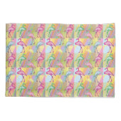 Flamingo-Parade Kissenbezug (Rückseite-Links)
