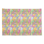 Flamingo-Parade Kissenbezug (Rückseite-Rechts)