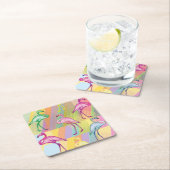 Flamingo-Parade Rechteckiger Pappuntersetzer (Vor Ort)