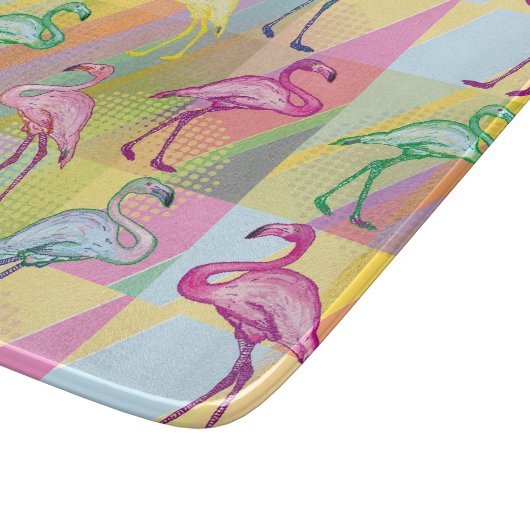 Flamingo-Parade Schneidebrett (Ecke)