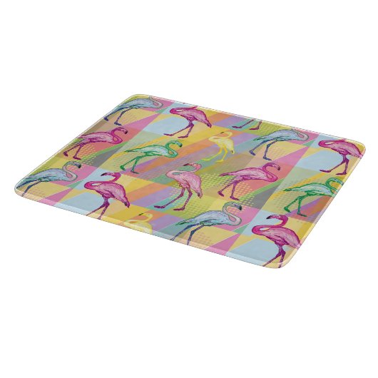 Flamingo-Parade Schneidebrett (Ecke)