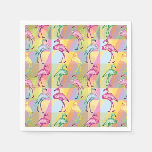 Flamingo Parade Serviette (Vorderseite)