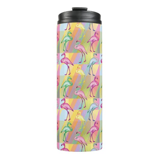 Flamingo-Parade Thermosbecher (Vorderseite)