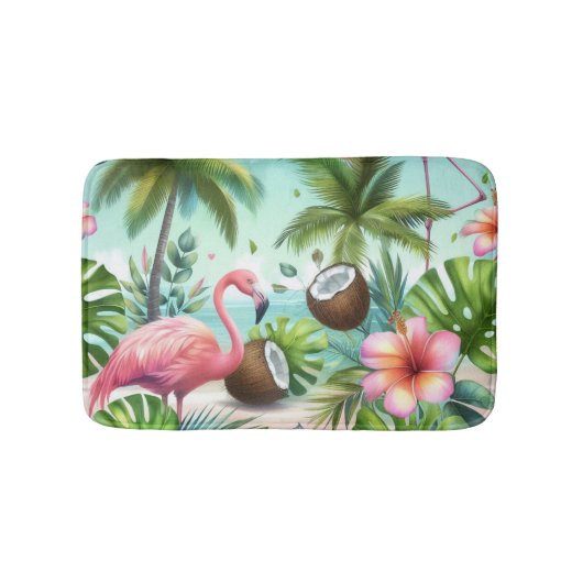 Flamingo-Paradies Badematte (Vorderseite)