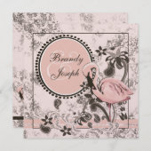 Flamingo-Paradies Einladung (Vorne/Hinten)