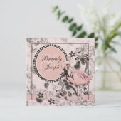 Flamingo-Paradies Einladung (Stehend Vorderseite)