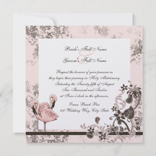 Flamingo-Paradies Einladung (Rückseite)