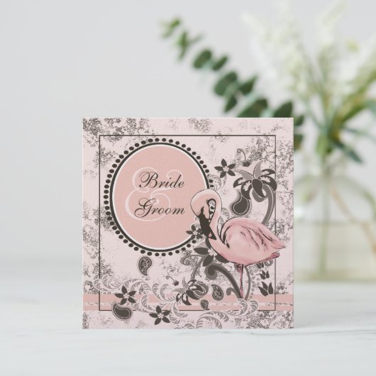 Flamingo-Paradies Einladung (Stehend Vorderseite)