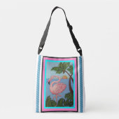 Flamingo-Paradies-Tasche Bage Tragetaschen Mit Langen Trägern (Rückseite)