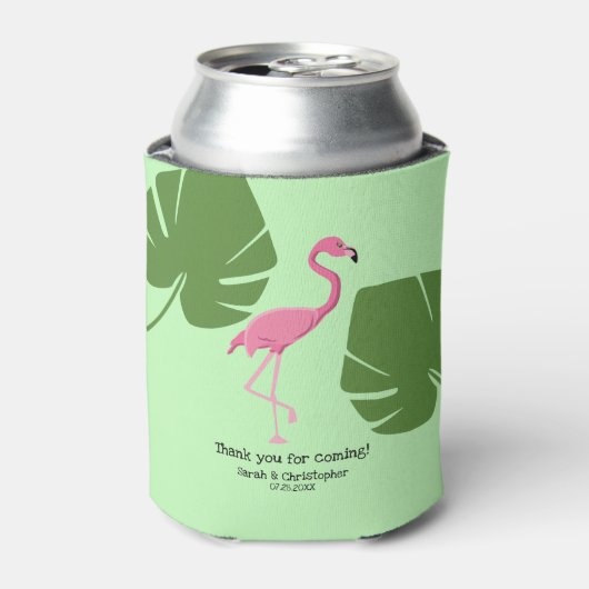 "Flamingo Paradise" Custom Can Cooler mit Tropica Dosenkühler (Kanne Vorderseite)
