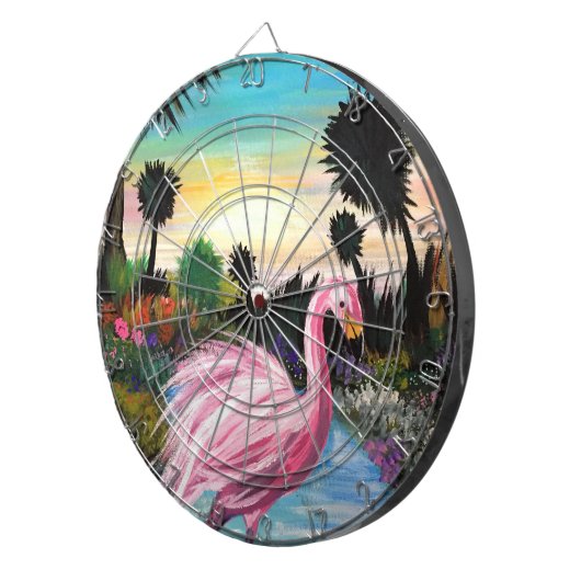 Flamingo Paradise Dartscheibe (Vorderseite rechts)