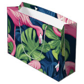 Flamingo Paradise Gift Bag" Große Geschenktüte (Rückseite Schrägansicht)