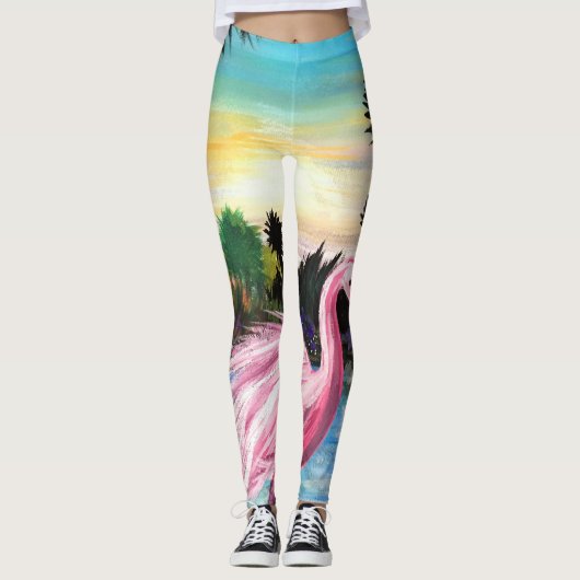 Flamingo Paradise Leggings (Vorderseite)